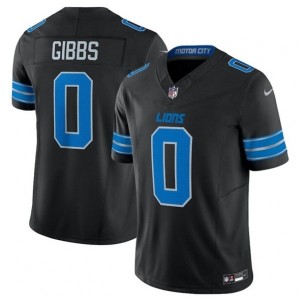 Nike Lions 0 Jahymr Gibbs Black 2025 F.U.S.E. Vapor Limited Men Jersey