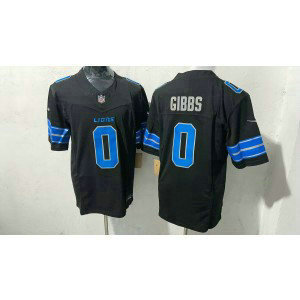 Nike Lions 0 Jahymr Gibbs Black 2025 F.U.S.E. Vapor Limited Men Jersey
