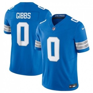 Nike Lions 0 Jahymr Gibbs Blue 2025 F.U.S.E. Vapor Limited Men Jersey