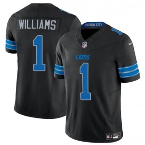 Nike Lions 1 Jameson Williams Black 2025 F.U.S.E. Vapor Limited Men Jersey