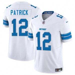 Nike Lions 12 Tim Patrick White 2025 F.U.S.E. Vapor Limited Men Jersey