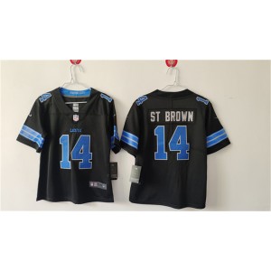 Nike Lions 14 Amon-Ra St. Brown Black Vapor Untouchable Limited Women Jersey(Run Small)