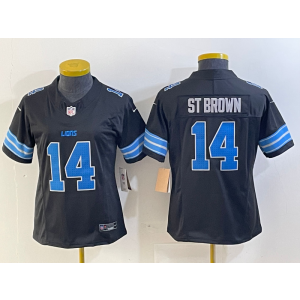 Nike Lions 14 St Brown Black 2024 F.U.S.E. Vapor Limited Women Jersey Nike Lions 14 St Brown Black 2024 F.U.S.E. Vapor Limited Women Jersey