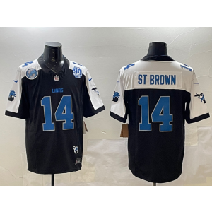 Nike Lions 14 St Brown Thanksgiving Day F.U.S.E. Vapor Limited Men Jersey with Patch