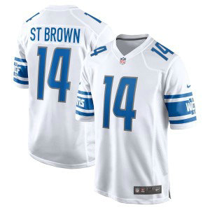 Nike Lions 14 St Brown White Vapor Untouchable Limited Men Jersey
