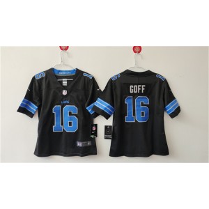 Nike Lions 16 Jared Goff Black Vapor Untouchable Limited Women Jersey(Run Small)
