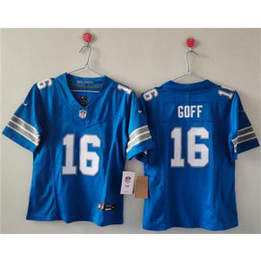 Nike Lions 16 Jared Goff Blue F.U.S.E. Vapor Limited Women Jersey(Run Small)