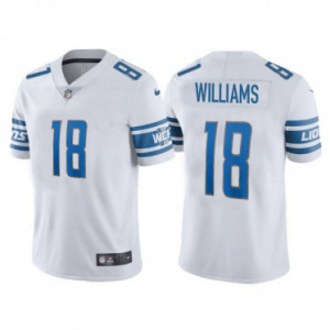 Nike Lions 18 Jameson Williams White 2022 NFL Draft Vapor Untouchable Limited Men Jersey