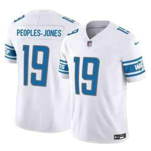 Nike Lions 19 Donovan Peoples-Jones White 2023 F.U.S.E Vapor Limited Men Jersey