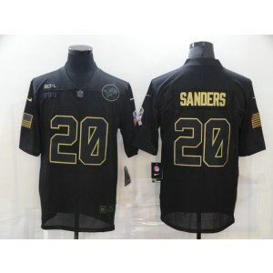 Nike Lions 20 Barry Sanders 2020 Black Salute To Service Limited Men Jersey