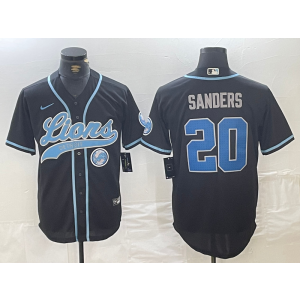 Nike Lions 20 Barry Sanders Black Vapor Baseball Limited Men Jersey