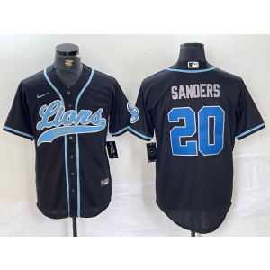 Nike Lions 20 Barry Sanders Black Vapor Baseball Limited Men Jersey