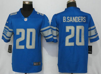 Nike Lions 20 Barry Sanders Blue 2017 Vapor Untouchable Limited Player Jersey