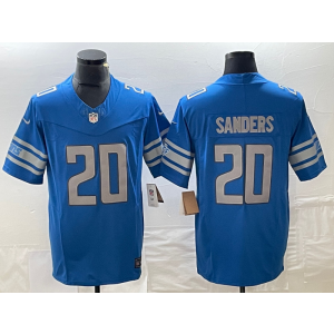 Nike Lions 20 Barry Sanders Blue 2023 F.U.S.E Vapor Limited Men Jersey
