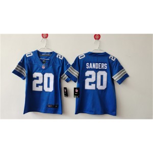 Nike Lions 20 Barry Sanders Blue Vapor Untouchable Limited Women Jersey(Run Small)