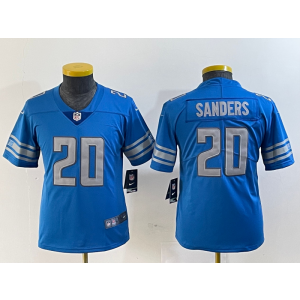 Nike Lions 20 Barry Sanders Blue Vapor Untouchable Limited Youth Jersey