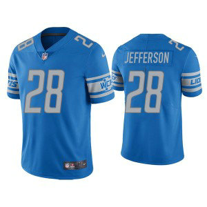 Nike Lions 28 Jermar Jefferson Blue Vapor Untouchable Limited Men Jersey
