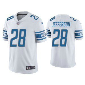 Nike Lions 28 Jermar Jefferson White Vapor Untouchable Limited Men Jersey