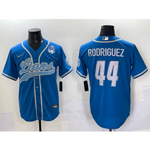 Nike Lions 44 Malcolm Rodriguez Blue Baseball Vapor Limited Men Jersey
