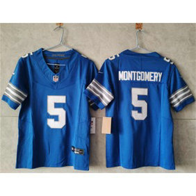 Nike Lions 5 David Montgomery Blue F.U.S.E. Vapor Limited Women Jersey(Run Small)