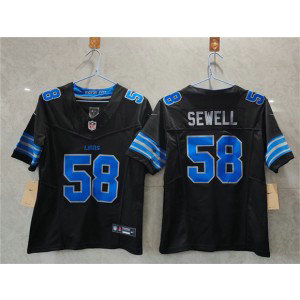 Nike Lions 58 Penei Sewell Black F.U.S.E. Vapor Limited Women Jersey(Run Small)