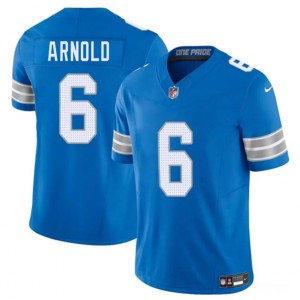 Nike Lions 6 Terrion Arnold Blue 2025 F.U.S.E. Vapor Limited Men Jersey