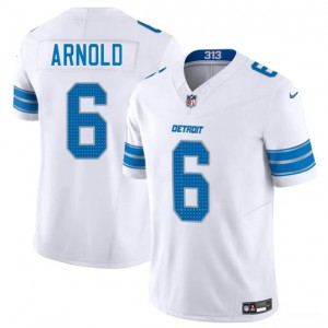 Nike Lions 6 Terrion Arnold White 2025 F.U.S.E. Vapor Limited Men Jersey