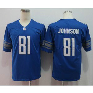 Nike Lions 81 Calvin Johnson Blue Vapor Untouchable Limited Men Jersey