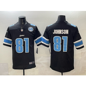 Nike Lions 81 Johnson Black 2025 New Vapor Limited Men Jersey