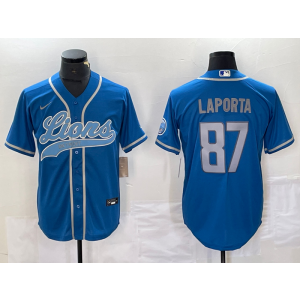 Nike Lions 87 Laporta Blue Baseball Vapor Limited Men Jersey