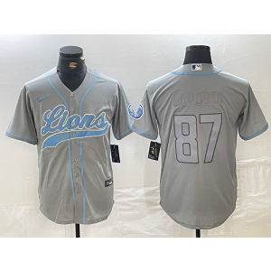 Nike Lions 87 Laporta Grey Vapor Baseball Limited Men Jersey