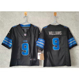 Nike Lions 9 Jameson Williams Black F.U.S.E. Vapor Limited Women Jersey(Run Small)