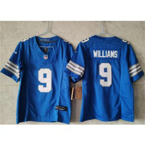 Nike Lions 9 Jameson Williams Blue F.U.S.E. Vapor Limited Women Jersey(Run Small)