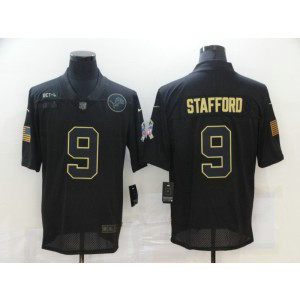 Nike Lions 9 Matthew Stafford 2020 Black Salute To Service Limited Men Jersey