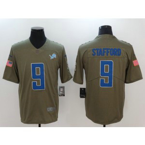 Nike Lions 9 Matthew Stafford Olive 2017 Salute To Service Limited Men Jersey