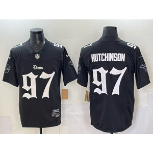 Nike Lions 97 Aidan Hutchinson Black Gothic Vapor Limited Men Jersey