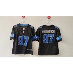 Nike Lions 97 Aidan Hutchinson Black Vapor Untouchable Limited Women Jersey(Run Small)