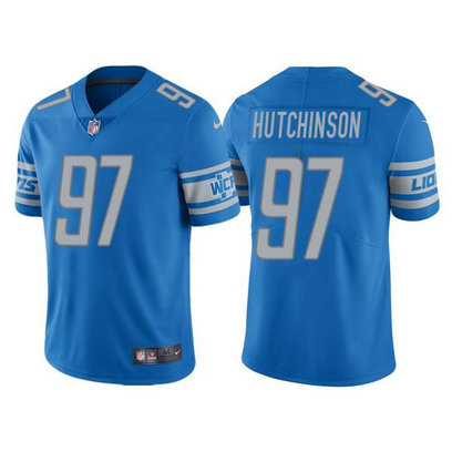 Nike Lions 97 Aidan Hutchinson Blue 2022 NFL Draft Vapor Untouchable Limited Jersey