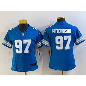Nike Lions 97 Aidan Hutchinson Blue 2024 F.U.S.E. Vapor Limited Women Jersey