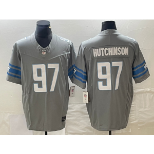 Nike Lions 97 Aidan Hutchinson Grey 2023 F.U.S.E Vapor Limited Men Jersey