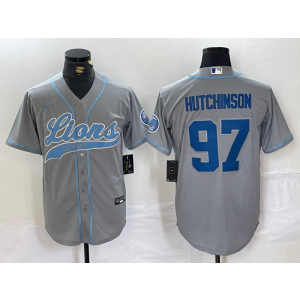 Nike Lions 97 Aidan Hutchinson Grey Vapor Baseball Limited Men Jersey