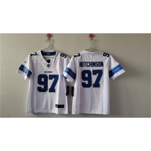Nike Lions 97 Aidan Hutchinson White Vapor Untouchable Limited Women Jersey(Run Small)