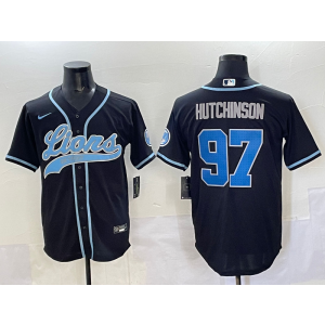 Nike Lions 97 HUtchinson Black Baseball Vapor Limited Men Jersey