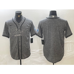 Nike Lions Blank Grey Vapor Baseball Limited Men Jersey