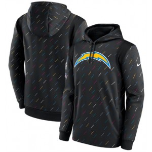 Nike Los Angeles Chargers 2021 Charcoal Crucial Catch Therma Pullover Hoodie