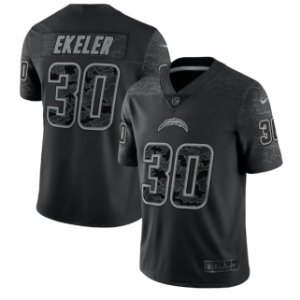 Nike Los Angeles Chargers 30 Austin Ekeler Black Reflective Vapor Limited Men Jersey