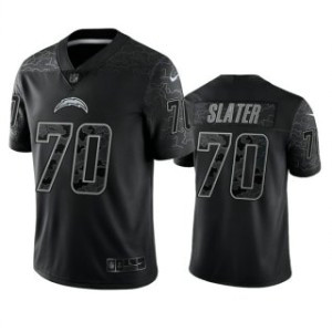 Nike Los Angeles Chargers 70 Rashawn Slater Black Reflective Vapor Limited Men Jersey