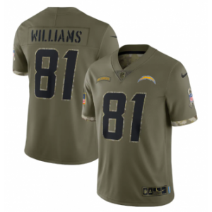 Nike Los Angeles Chargers 81 Mike Williams Olive 2022 Salute To Service Limited Men Jersey
