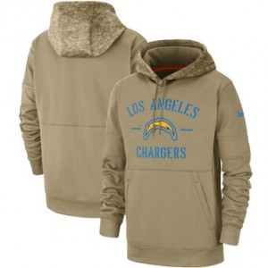 Nike Los Angeles Chargers Tan 2019 Salute To Service Sideline Therma Pullover Hoodie