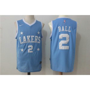 Nike Los Angeles Lakers Lonzo Ball 2 Light Blue Men Jersey